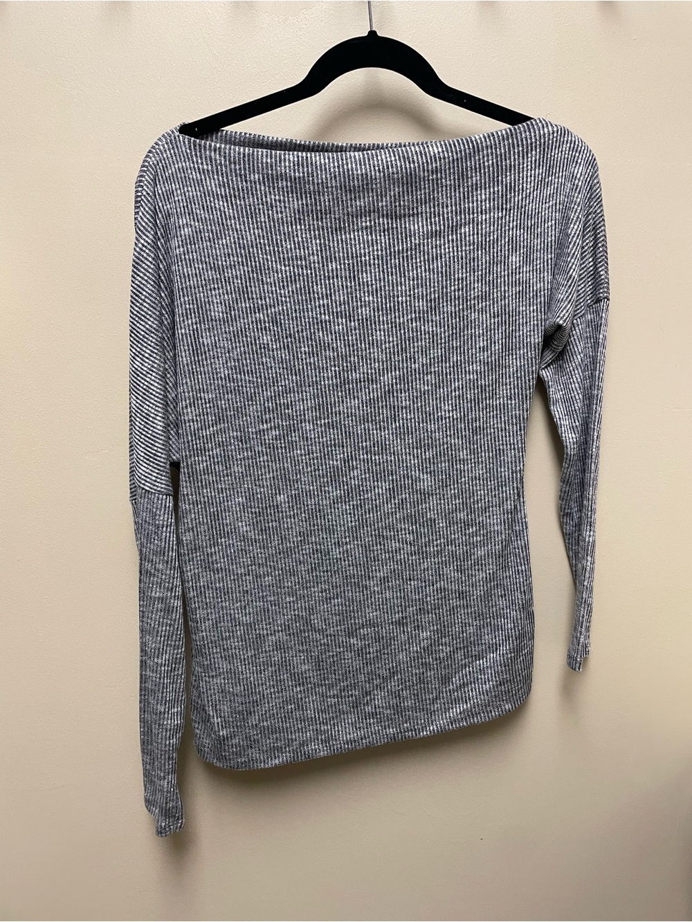 Express Off-the-Shoulder Ribbed Sweater - Picture 2 of 3